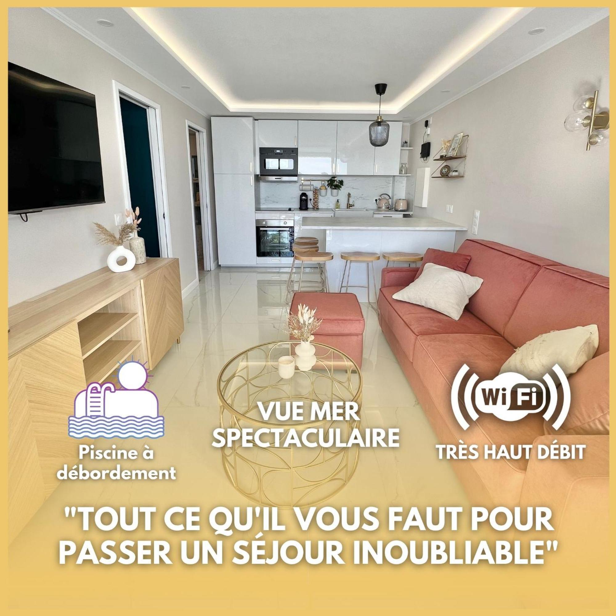 Luxueux Appartement - Vue Mer - Piscine - Free Parking - Monaco Cap-d'Ail Bagian luar foto